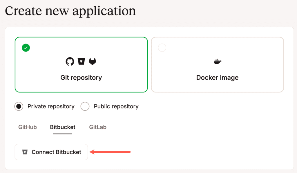 Connect Kinsta with your Bitbucket account.
