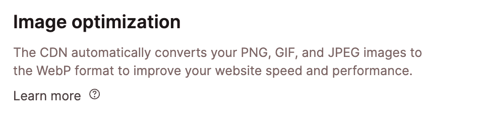 Optimización de imágenes desactivada en MyKinsta.