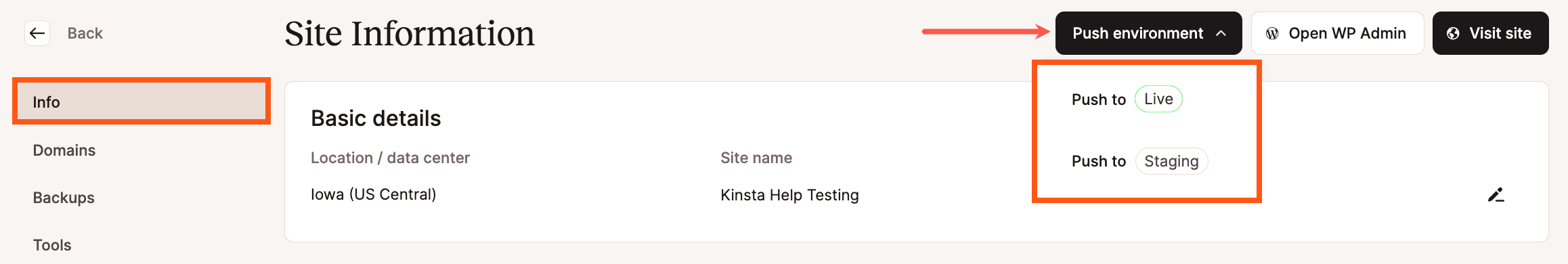 Push test naar live in MyKinsta.