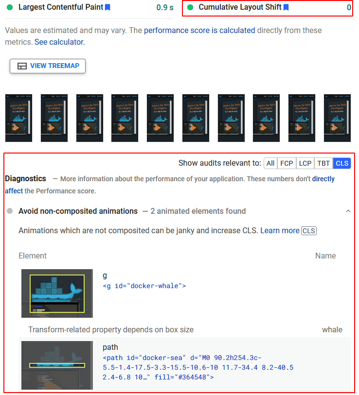 PageSpeed Insights CLS.