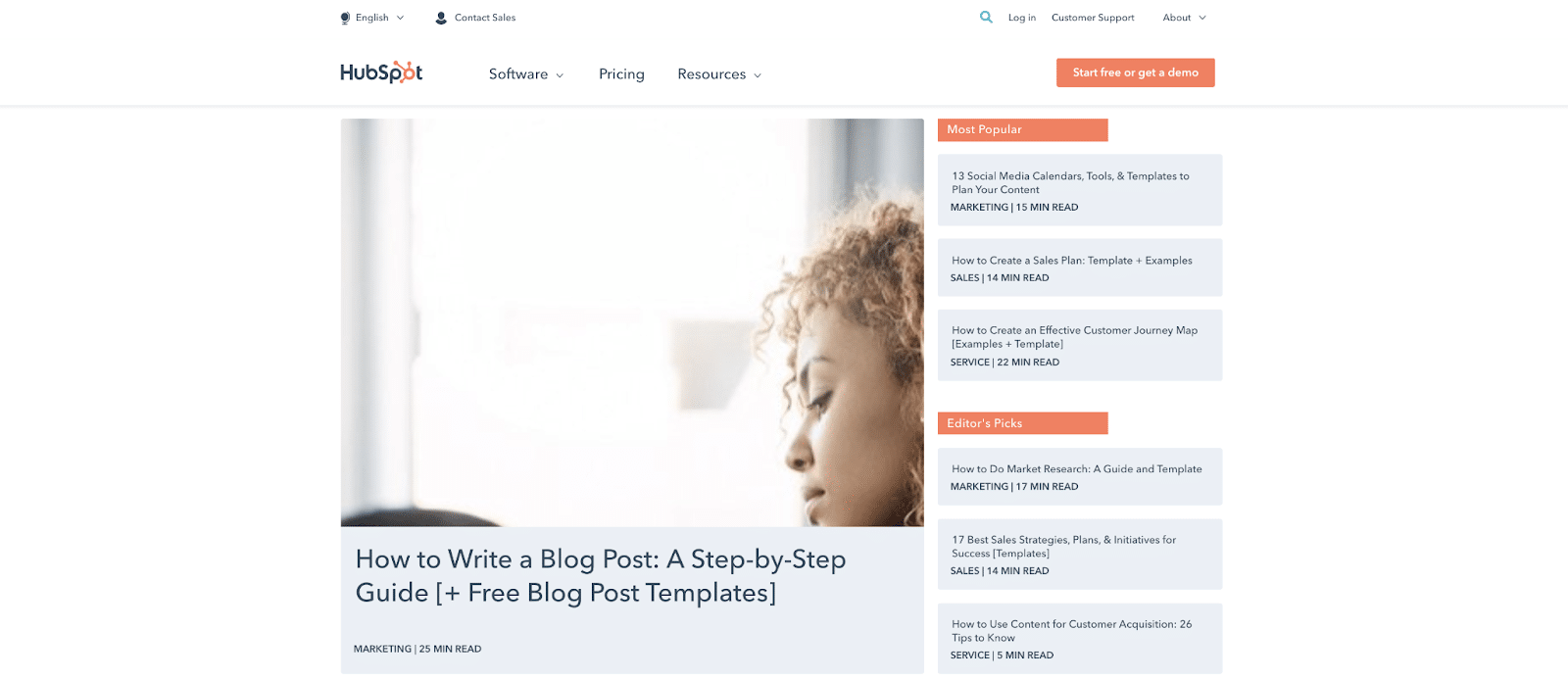 Hubspot uses a simple name for its blog.