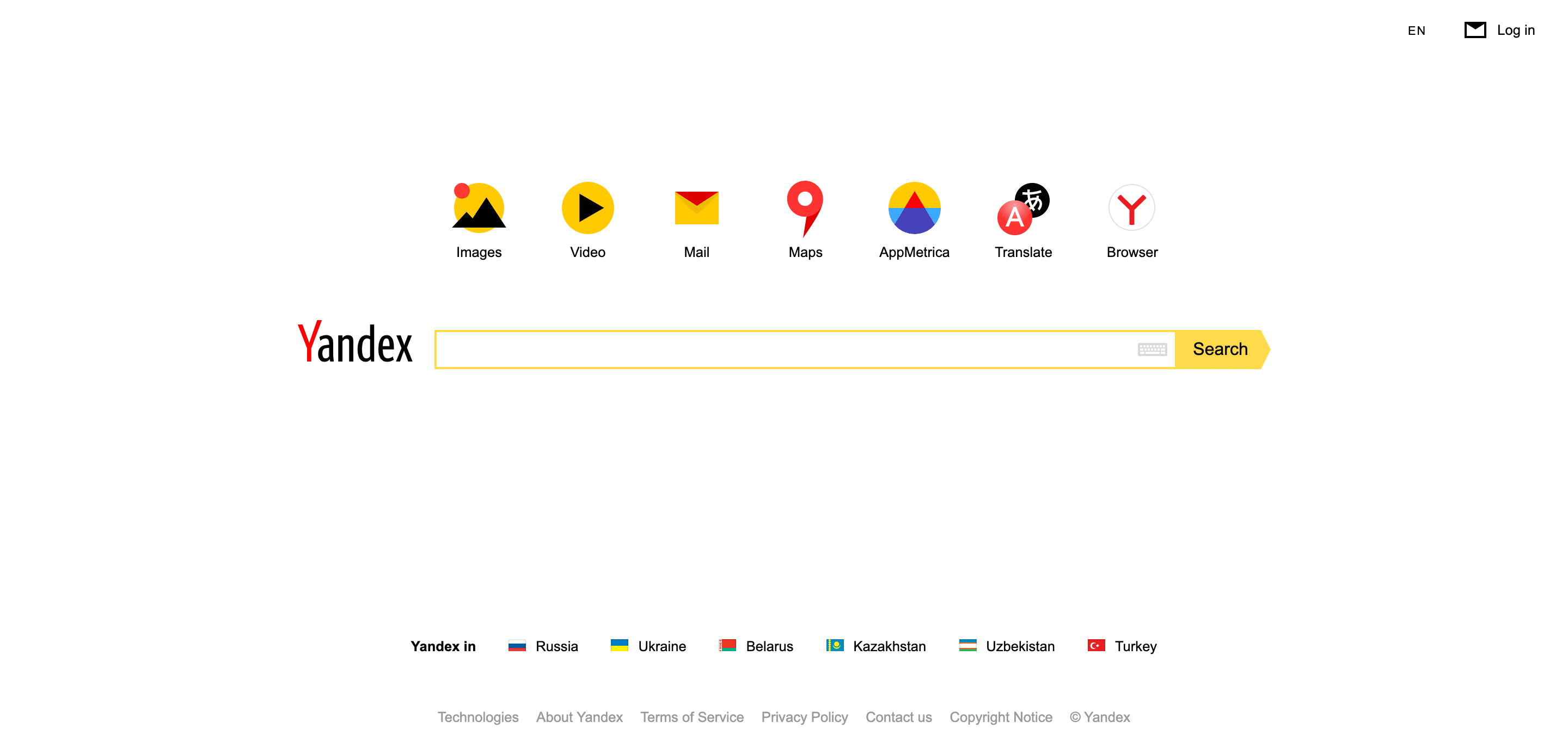 検索エンジンYandex